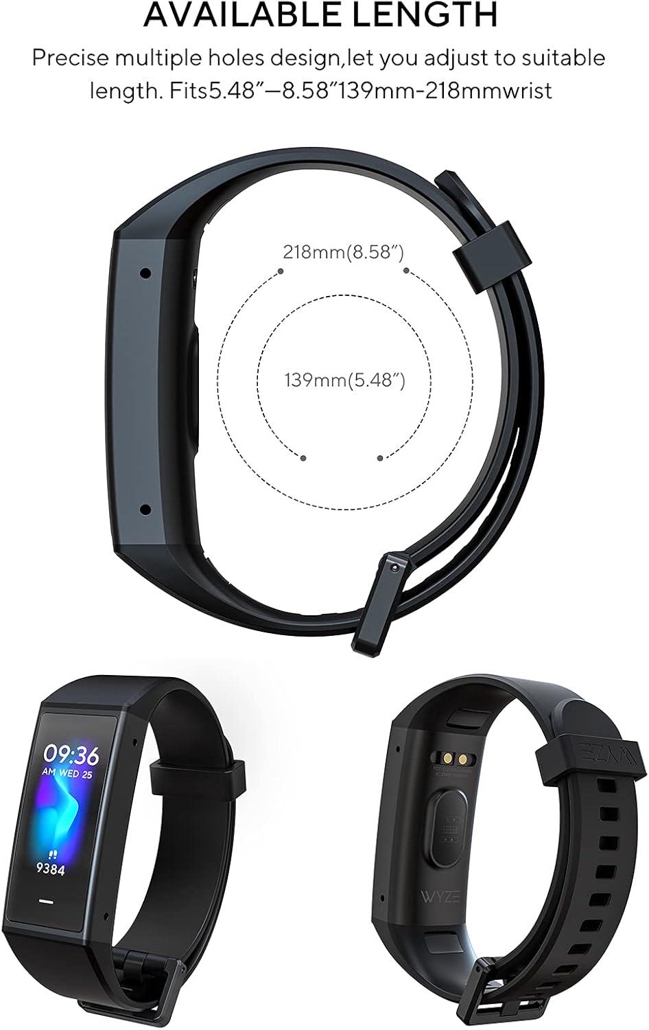 imageWYZE Band Fitness Tracker with Alexa Builtin Activity Tracker Watch with Heart Rate Monitor Smart Fitness Band with Step Counter Calorie Counter Pedometer Water Resistant Black