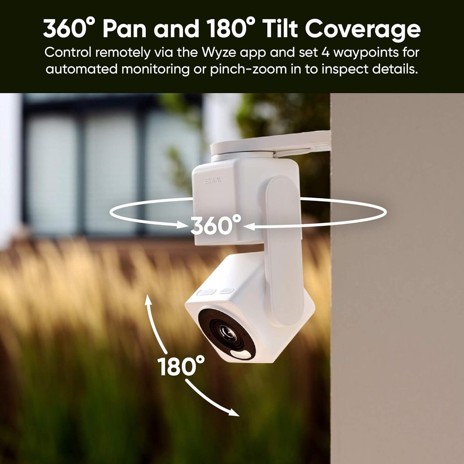 imageWYZE Cam Pan v4 4K Smart Security Camera AI IndoorOutdoor Cameras for Home Security Baby ampamp Pet Color Night Vision 360 PanTilt8 x Digital Zoom 24G ampamp 5G Works with Alexa ampamp Google Assistant