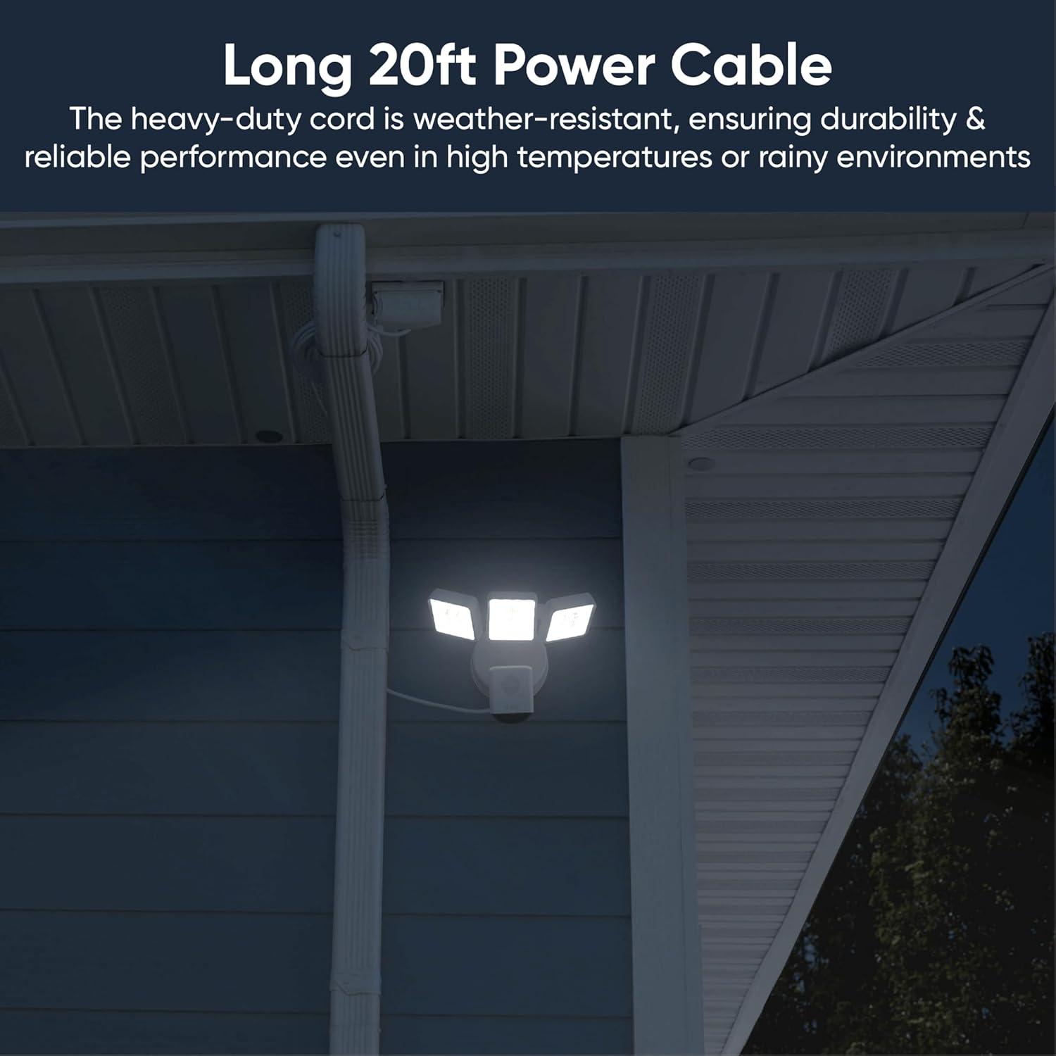 imageWYZE Floodlight Camera Pro with Plugin Mount PCMag Editors Choice 3000Lumen LEDs 25K HD Outdoor Security Camera Color Night Vision Wall Mount with 20ft Power Cable Easy Installation Black