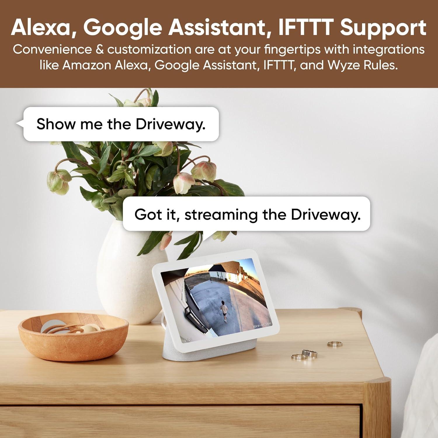 imageWYZE Floodlight Camera v2 Security Camera Outdoor 2K HD with Color Night Vision 2800Lumen LEDs 160 Wide View 105dB Siren Works with Alexa ampamp Google Assistant Wired Free Expert SupportWhite