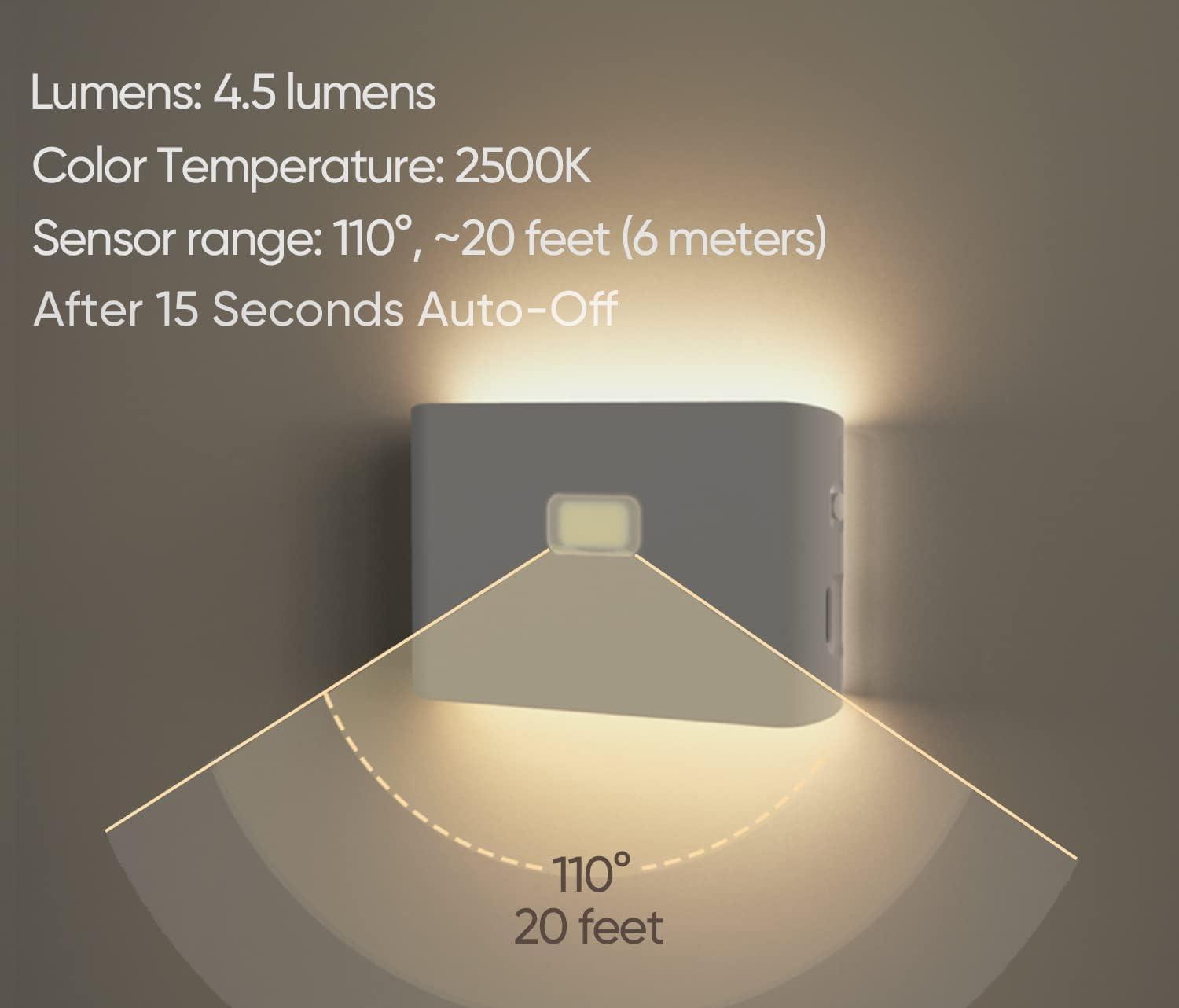 imageWYZE Rechargeable Night Lights with Dusk to Dawn ampamp Motion Sensors Warm ampamp Soft White Stair Lights for Bathroom Hallway Linkable Magnetic Mount 3 Pack3 Pack