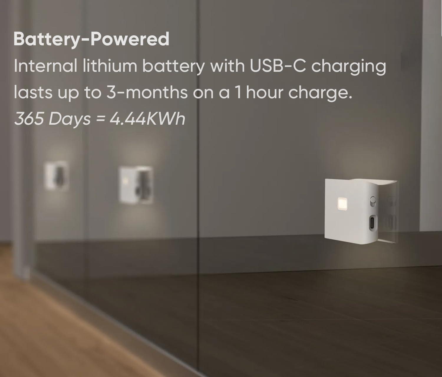 imageWYZE Rechargeable Night Lights with Dusk to Dawn ampamp Motion Sensors Warm ampamp Soft White Stair Lights for Bathroom Hallway Linkable Magnetic Mount 3 Pack3 Pack