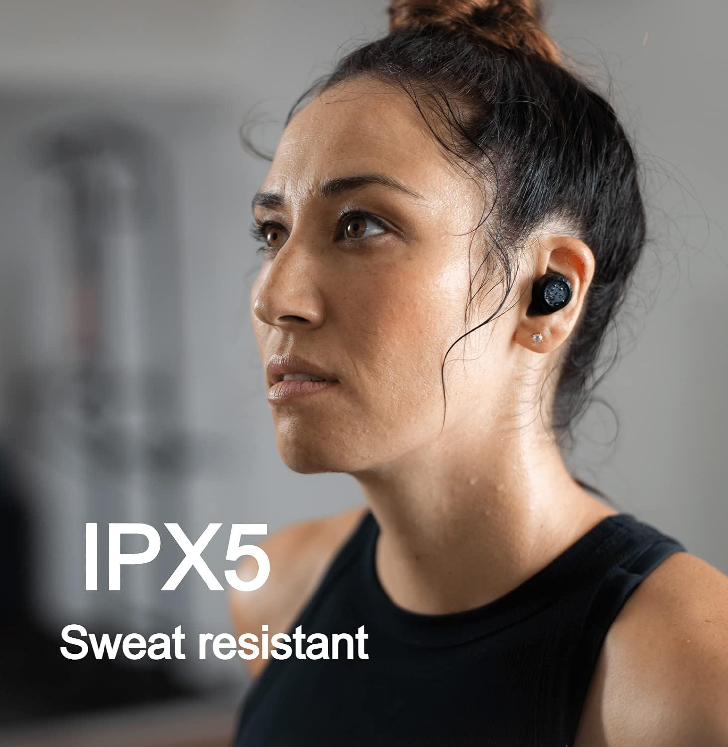 imageWYZE Wireless Earbuds 50 Bluetooth Headphones with IPX5 Sweat Resistance 30 dB Noise Reduction4 VoiceIsolating Mics Alexa Builtin True Wireless EarbudsCharging Case WorkoutSports