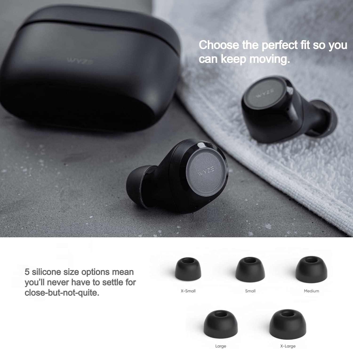 imageWYZE Wireless Earbuds 50 Bluetooth Headphones with IPX5 Sweat Resistance 30 dB Noise Reduction4 VoiceIsolating Mics Alexa Builtin True Wireless EarbudsCharging Case WorkoutSports