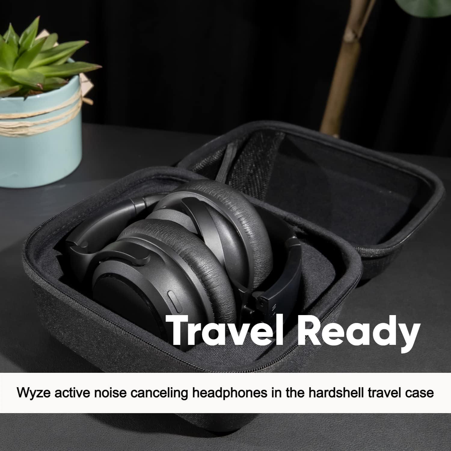 imageWyze Bluetooth 50 Headphones Over The Ear Headphones with Active Noise Cancellation HighFidelity Sound Transparency Mode Alexa Builtin BlackBlack