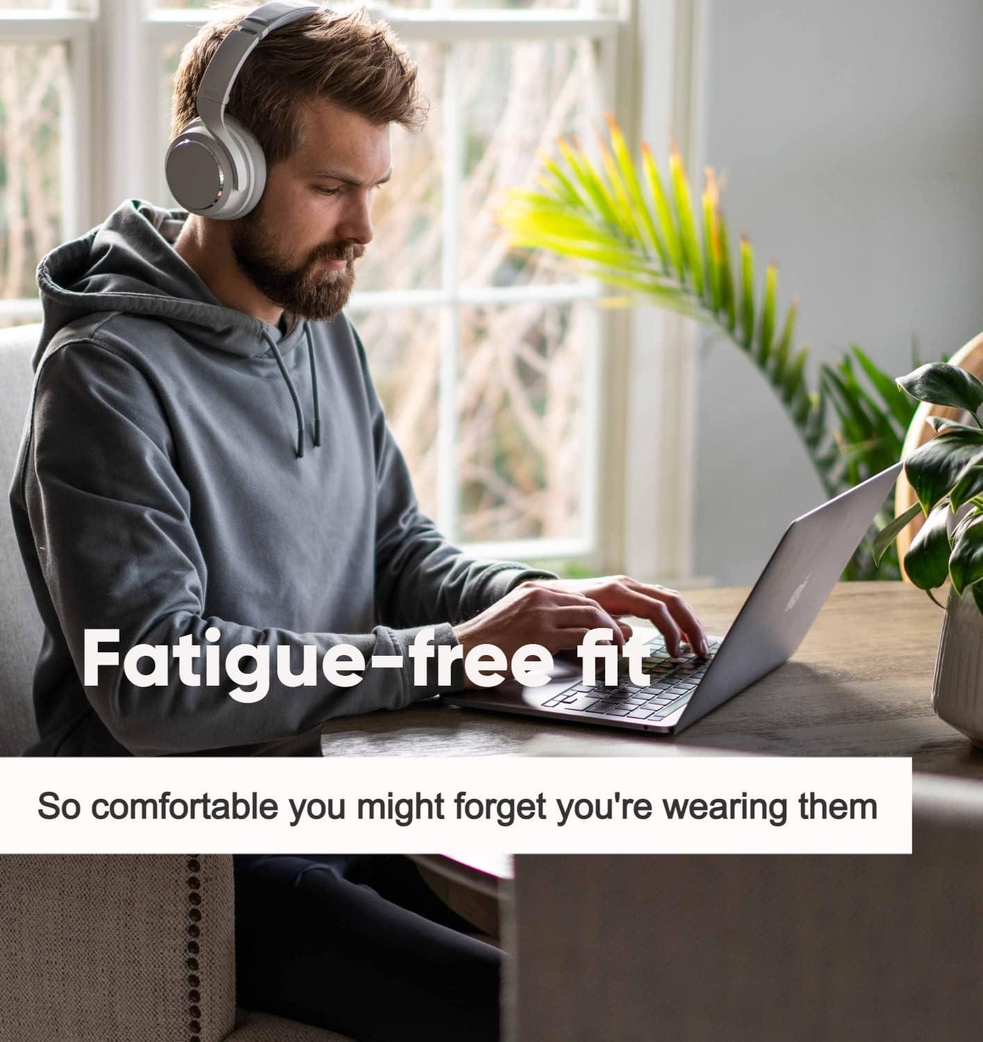 imageWyze Bluetooth 50 Headphones Over The Ear Headphones with Active Noise Cancellation HighFidelity Sound Transparency Mode Alexa Builtin BlackWhite