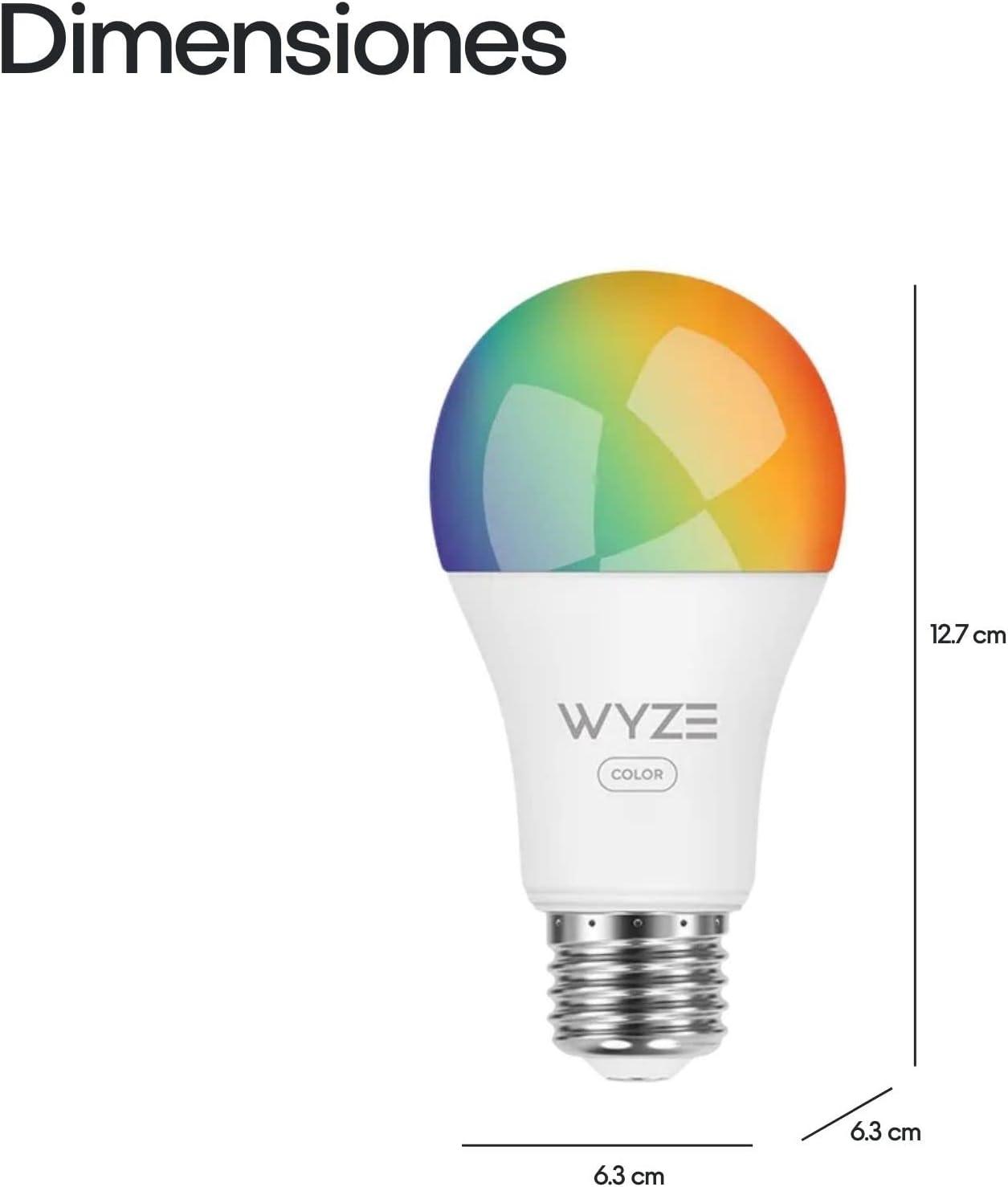 imageWyze Bulb Color 1100 Lumen WiFi RGB and Tunable White A19 Smart Bulb Works with Alexa and Google Assistant OnePack  A Certified for Humans DeviceColor
