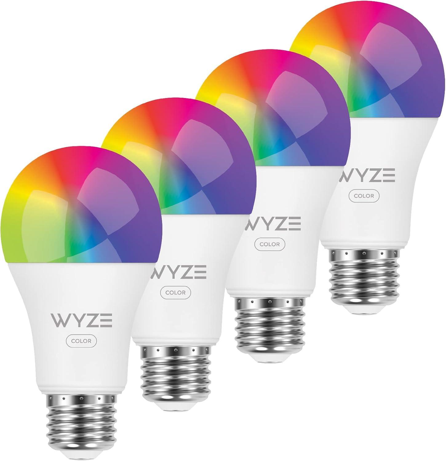 imageWyze Bulb Color 1100 Lumen WiFi RGB and Tunable White A19 Smart Bulb Works with Alexa and Google Assistant TwoPackColor