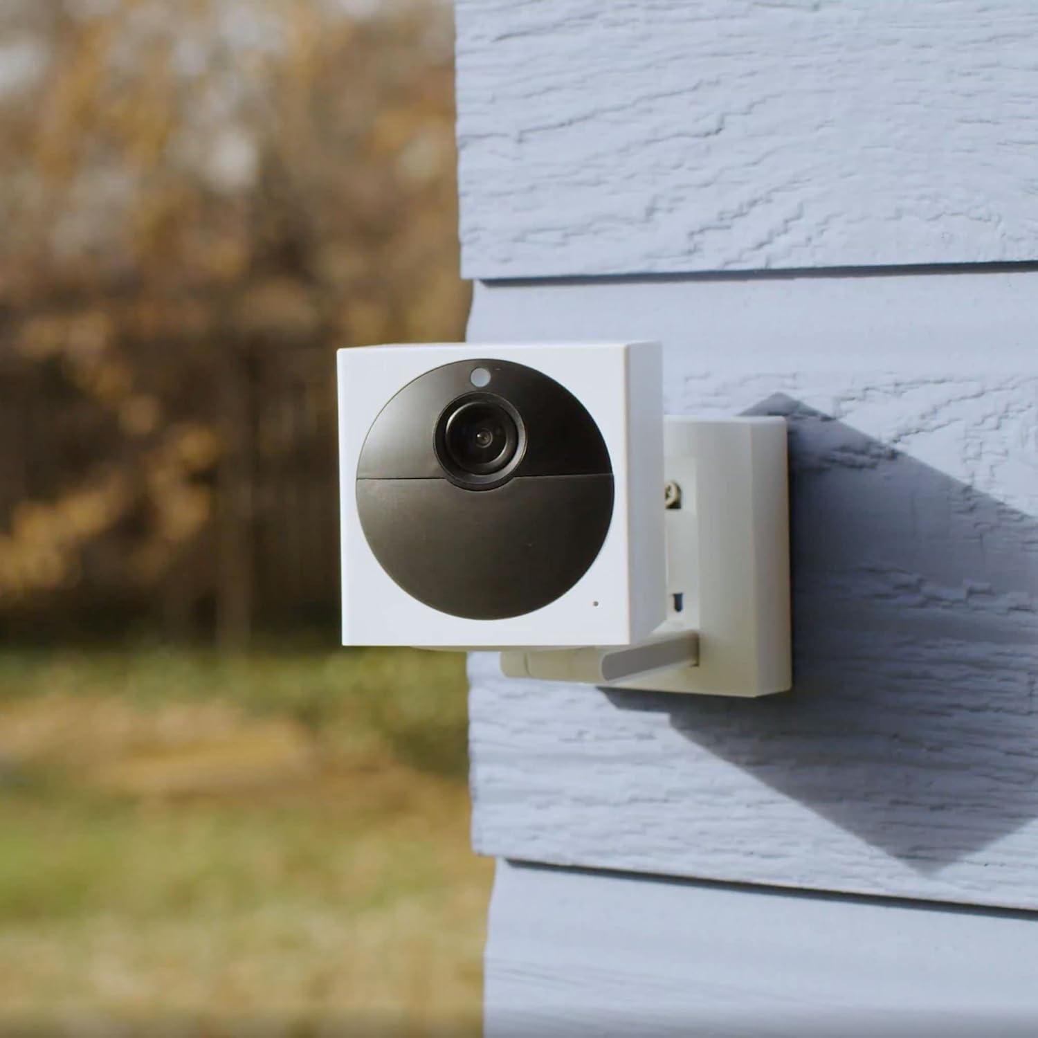 imageWyze Cam Outdoor Starter Bundle Base Station and 1 Cam 1080p HD IndoorOutdoor WireFree Smart Home Camera with Night Vision 2Way Audio Works with Alexa ampamp Google Assistant White with Camo Skin