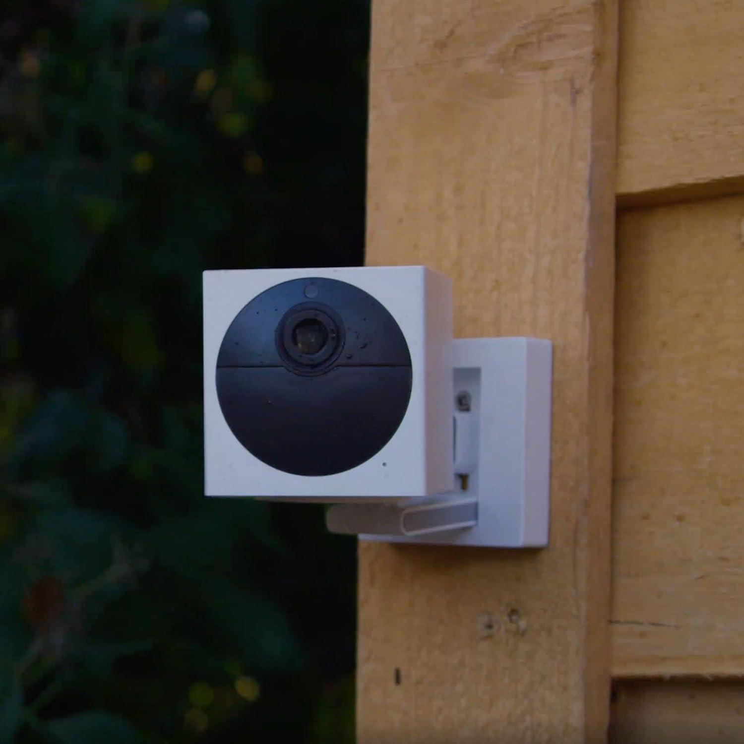 imageWyze Cam Outdoor Starter Bundle Base Station and 1 Cam 1080p HD IndoorOutdoor WireFree Smart Home Camera with Night Vision 2Way Audio Works with Alexa ampamp Google Assistant White with Camo Skin