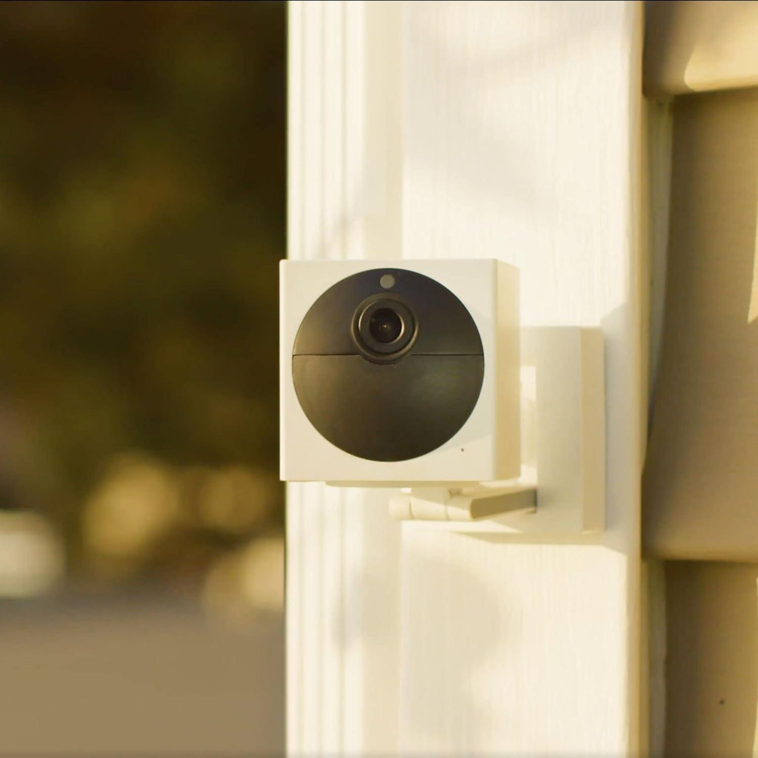 imageWyze Cam Outdoor Starter Bundle Base Station and 1 Cam 1080p HD IndoorOutdoor WireFree Smart Home Camera with Night Vision 2Way Audio Works with Alexa ampamp Google Assistant White with Camo Skin