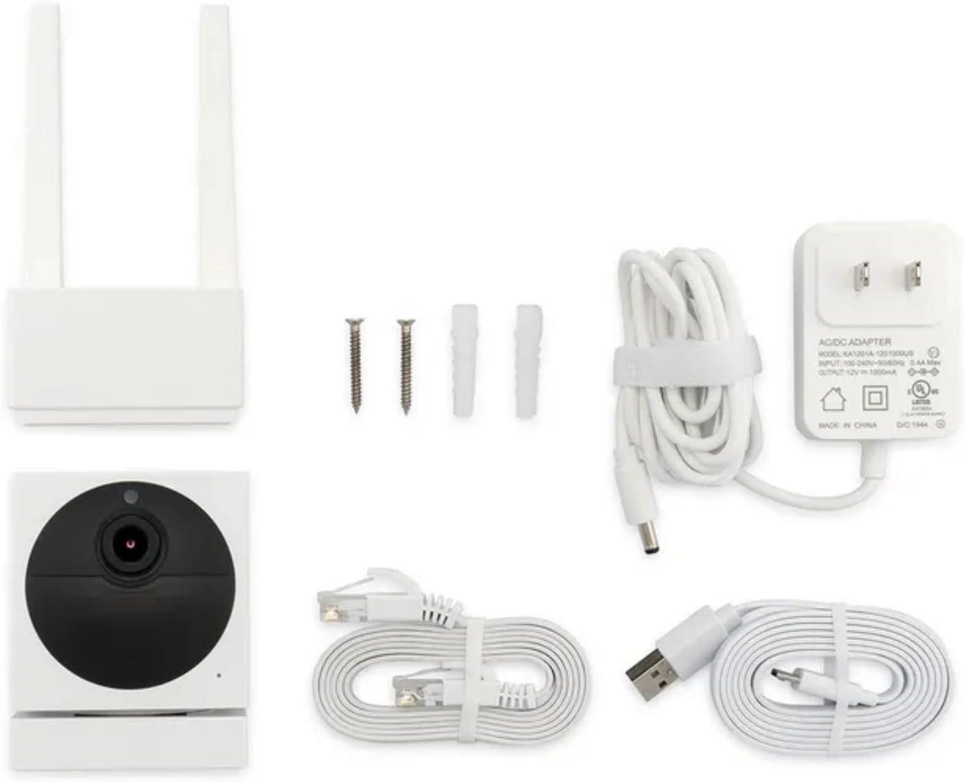 imageWyze Cam Outdoor Starter Bundle Base Station and 1 Cam 1080p HD IndoorOutdoor WireFree Smart Home Camera with Night Vision 2Way Audio Works with Alexa ampamp Google Assistant White with Camo Skin