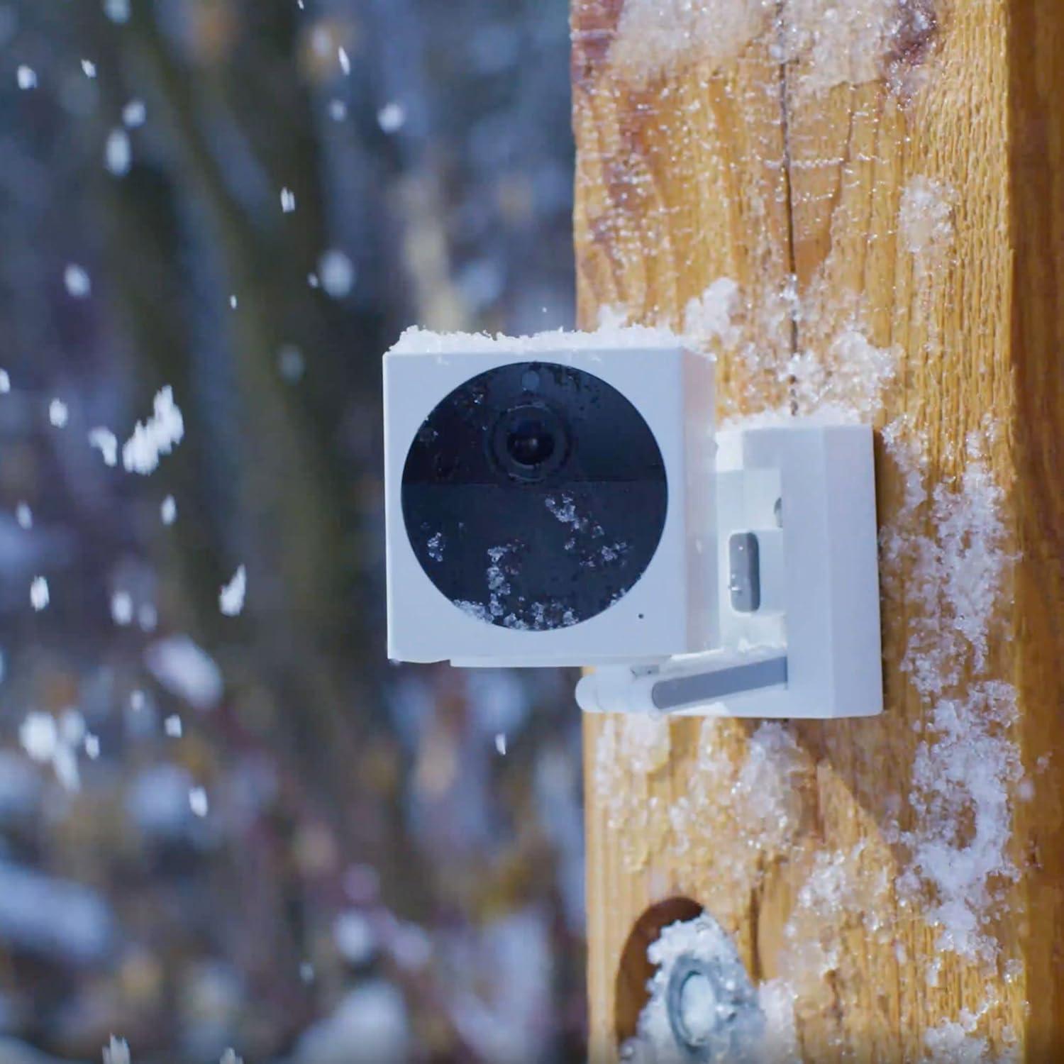 imageWyze Cam Outdoor Starter Bundle Base Station and 1 Cam 1080p HD IndoorOutdoor WireFree Smart Home Camera with Night Vision 2Way Audio Works with Alexa ampamp Google Assistant White with Camo Skin