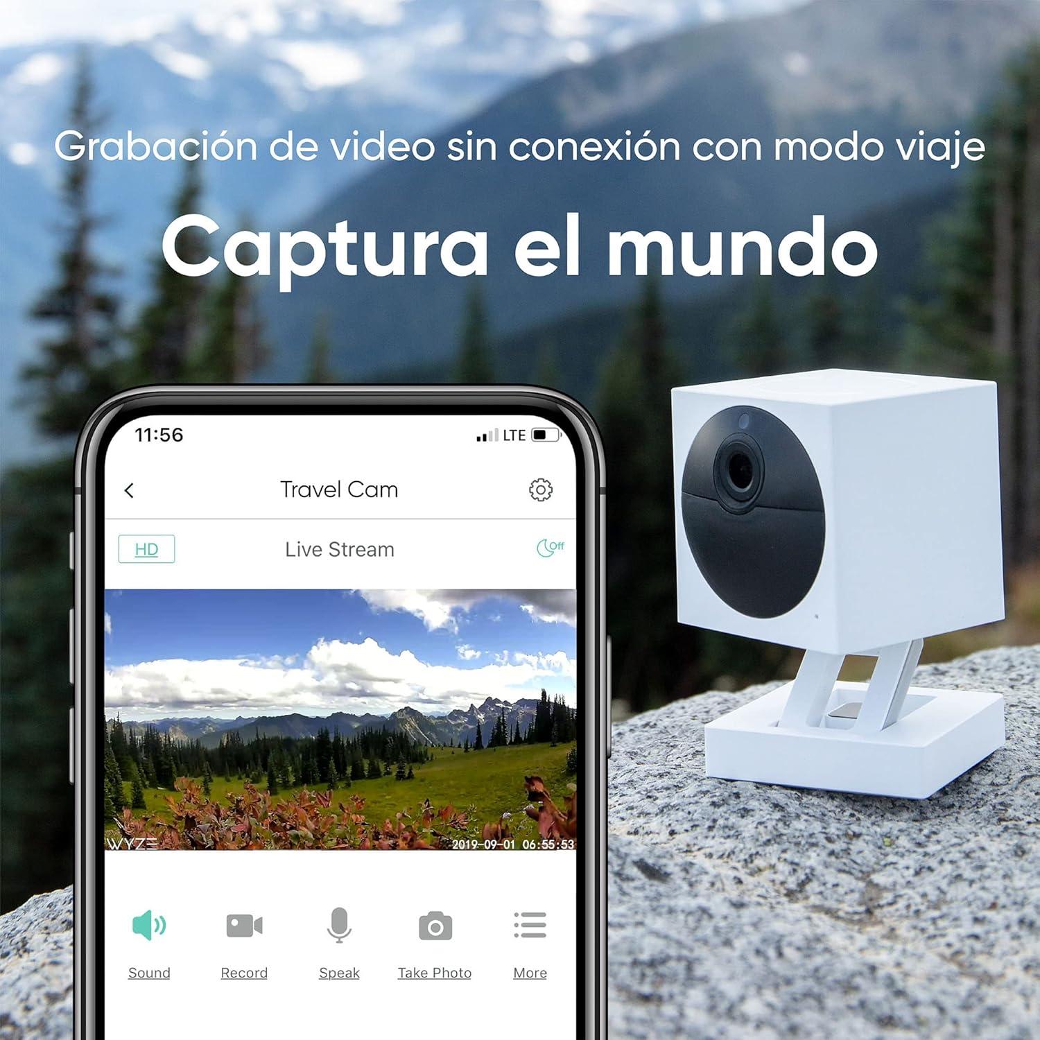 imageWyze Cam Outdoor Starter Bundle Base Station and 1 Cam 1080p HD IndoorOutdoor WireFree Smart Home Camera with Night Vision 2Way Audio Works with Alexa ampamp Google Assistant White with Camo Skin