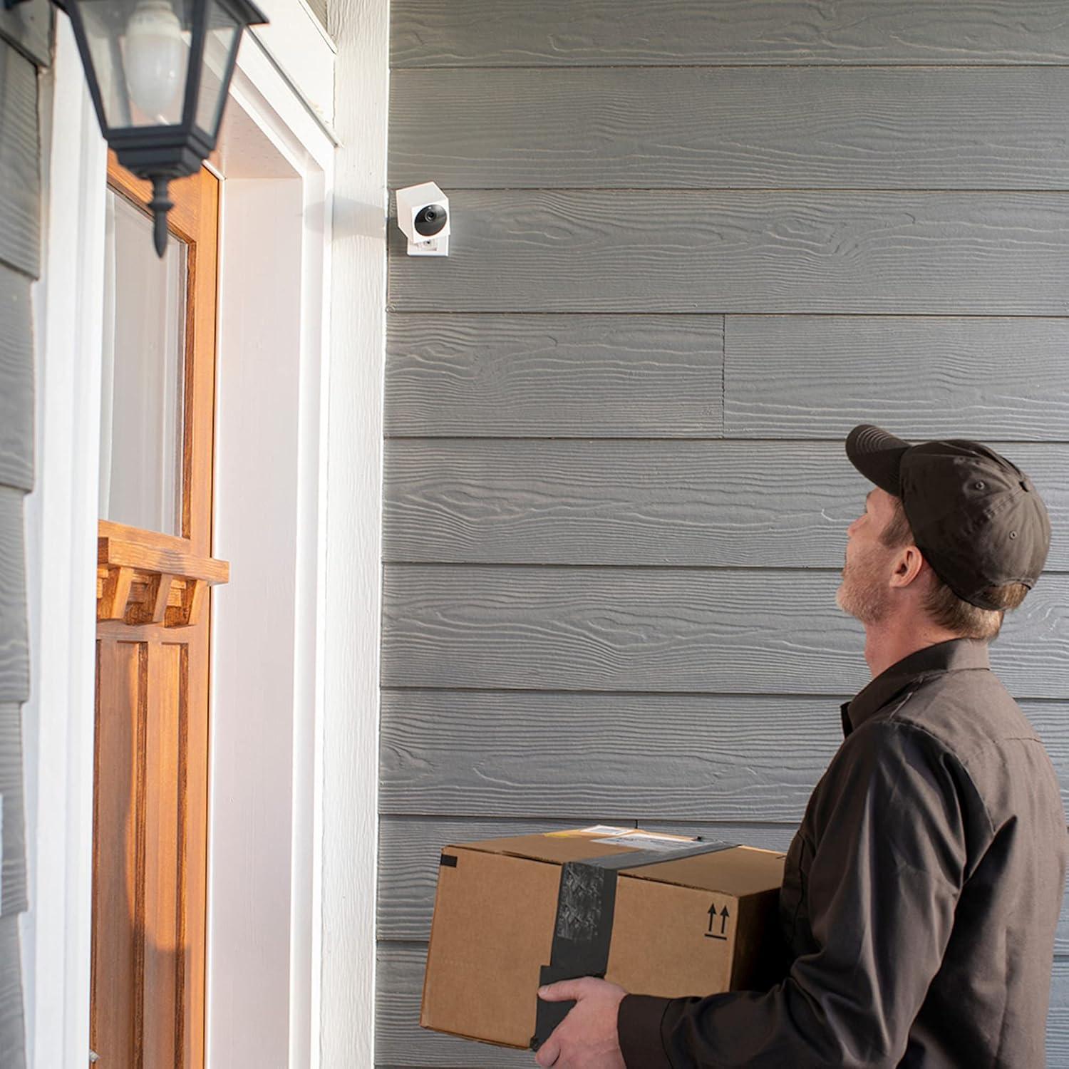 imageWyze Cam Outdoor Starter Bundle Base Station and 1 Cam 1080p HD IndoorOutdoor WireFree Smart Home Camera with Night Vision 2Way Audio Works with Alexa ampamp Google Assistant White with Camo Skin