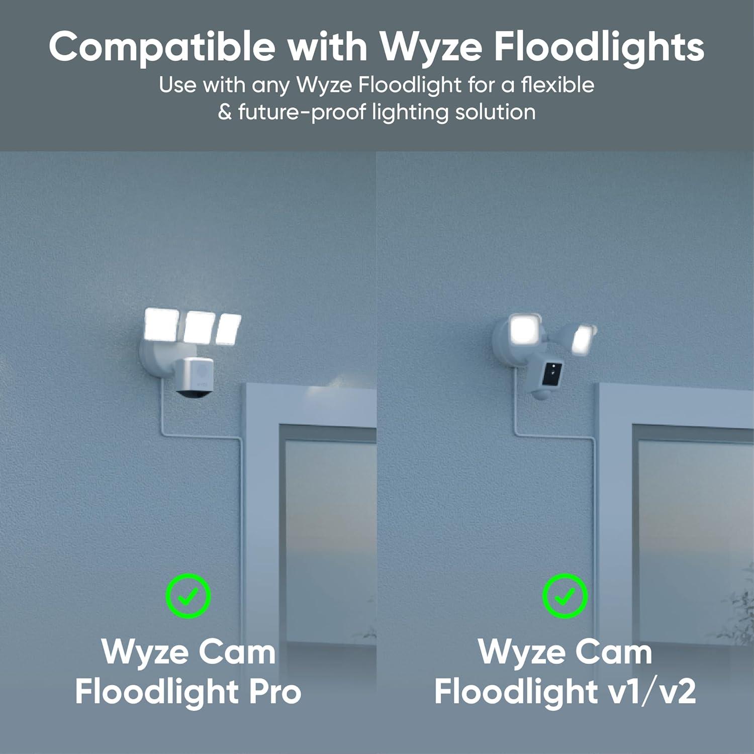 imageWyze Floodlight Cam Plugin Mount for Wyze Floodlight Cameras v1v2Pro Electrical Box with 20ft WeatherResistant Outdoor Power Cable Easy Installation WhiteWhite