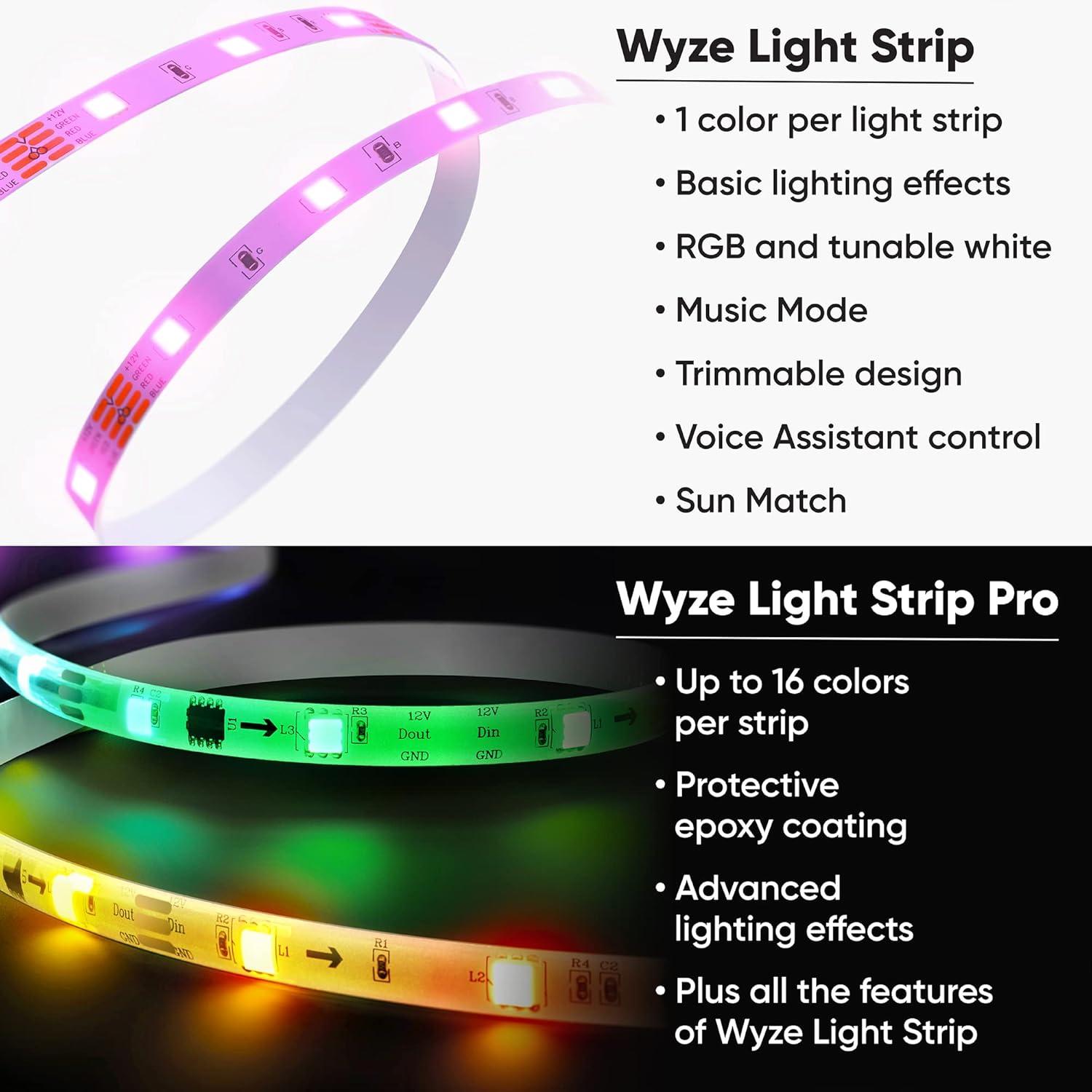 imageWyze Light Strip 328ft WiFi LED Strip Lights 16 Million Colors RGB with App Control and Sync to Music for Home Kitchen TV Party Compatible with Alexa and Google Assistant 2 Rolls of 164ft328ft