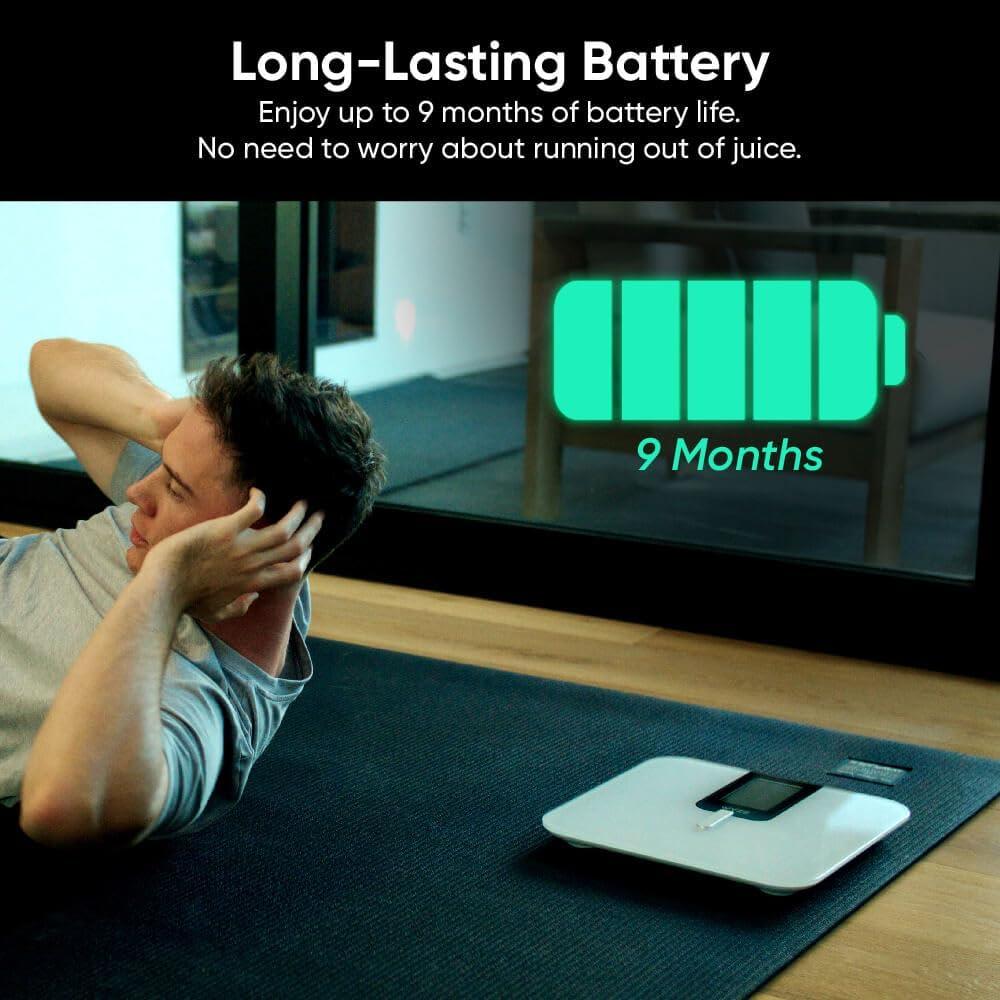 imageWyze Smart Scale Scale for Body Weight Digital Bathroom Scale for Body Fat BMI and Heart Rate Body Composition Analyzer with App Batteries Included Bluetooth 400 lb BlackWyze Scale Ultra Black