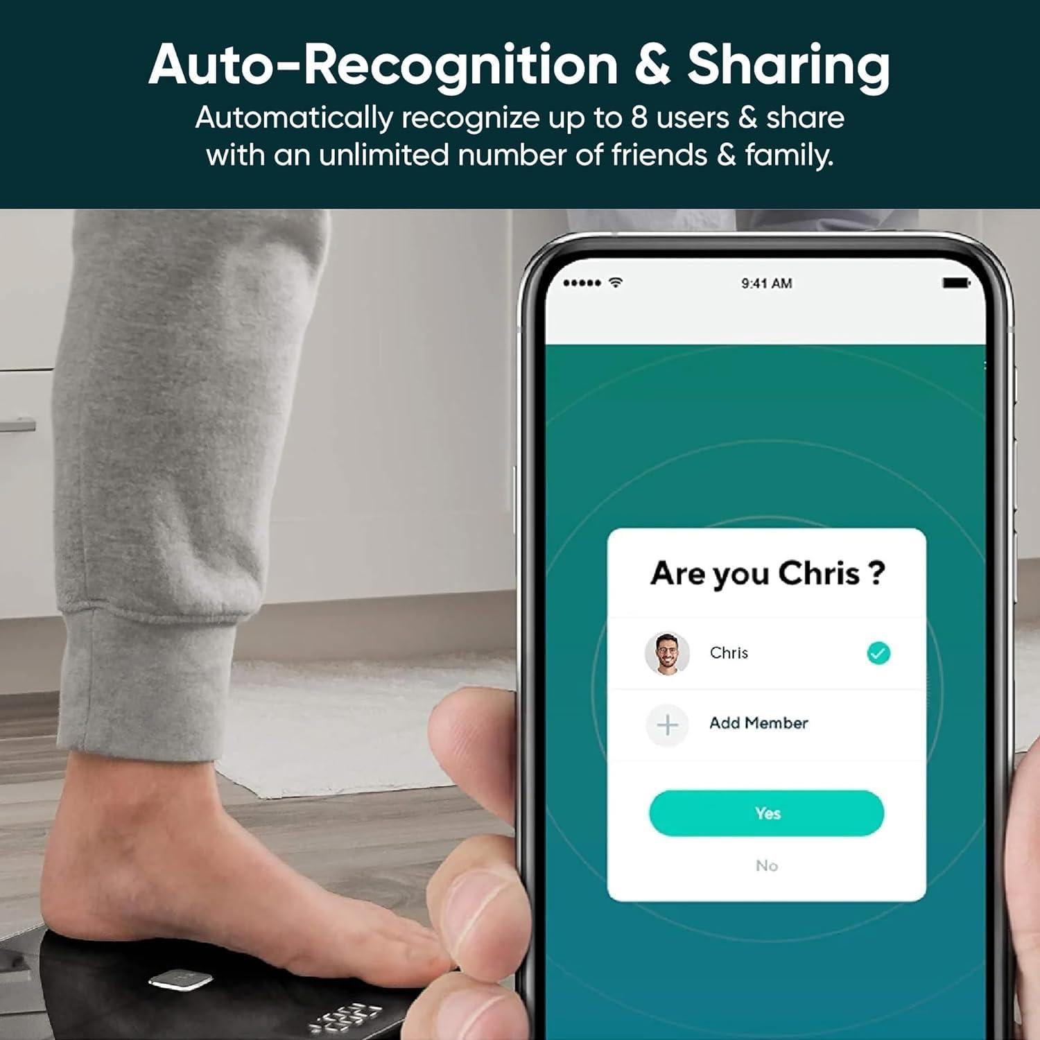 imageWyze Smart Scale Scale for Body Weight Digital Bathroom Scale for Body Fat BMI and Heart Rate Body Composition Analyzer with App Batteries Included Bluetooth 400 lb BlackWyze Scale Black