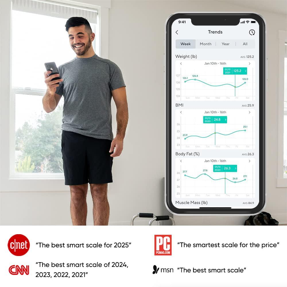 imageWyze Smart Scale X  Digital Bathroom Scale for Body Weight BMI Body Fat Muscle Mass Heart Rate Monitor  Sync with Health Apps  Body Composition Analyzer for People Baby ampamp Pet 400 lbs BlackWyze Scale X White  FSAHSA Eligible