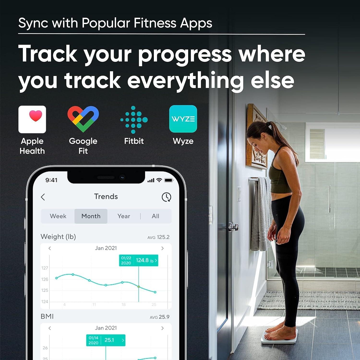 imageWyze Smart Scale X  Digital Bathroom Scale for Body Weight BMI Body Fat Muscle Mass Heart Rate Monitor  Sync with Health Apps  Body Composition Analyzer for People Baby ampamp Pet 400 lbs BlackWyze Scale S Black