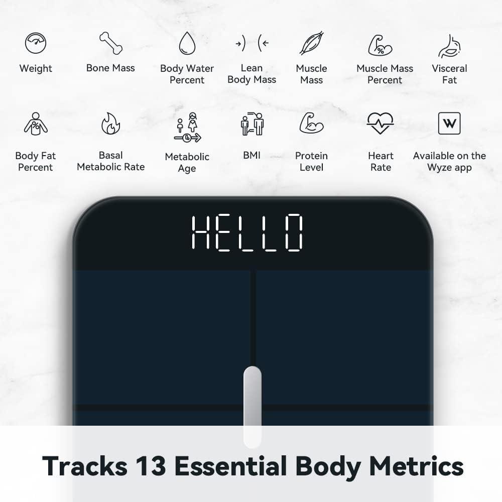 imageWyze Smart Scale X  Digital Bathroom Scale for Body Weight BMI Body Fat Muscle Mass Heart Rate Monitor  Sync with Health Apps  Body Composition Analyzer for People Baby ampamp Pet 400 lbs BlackWyze Scale X Black  FSAHSA Eligible