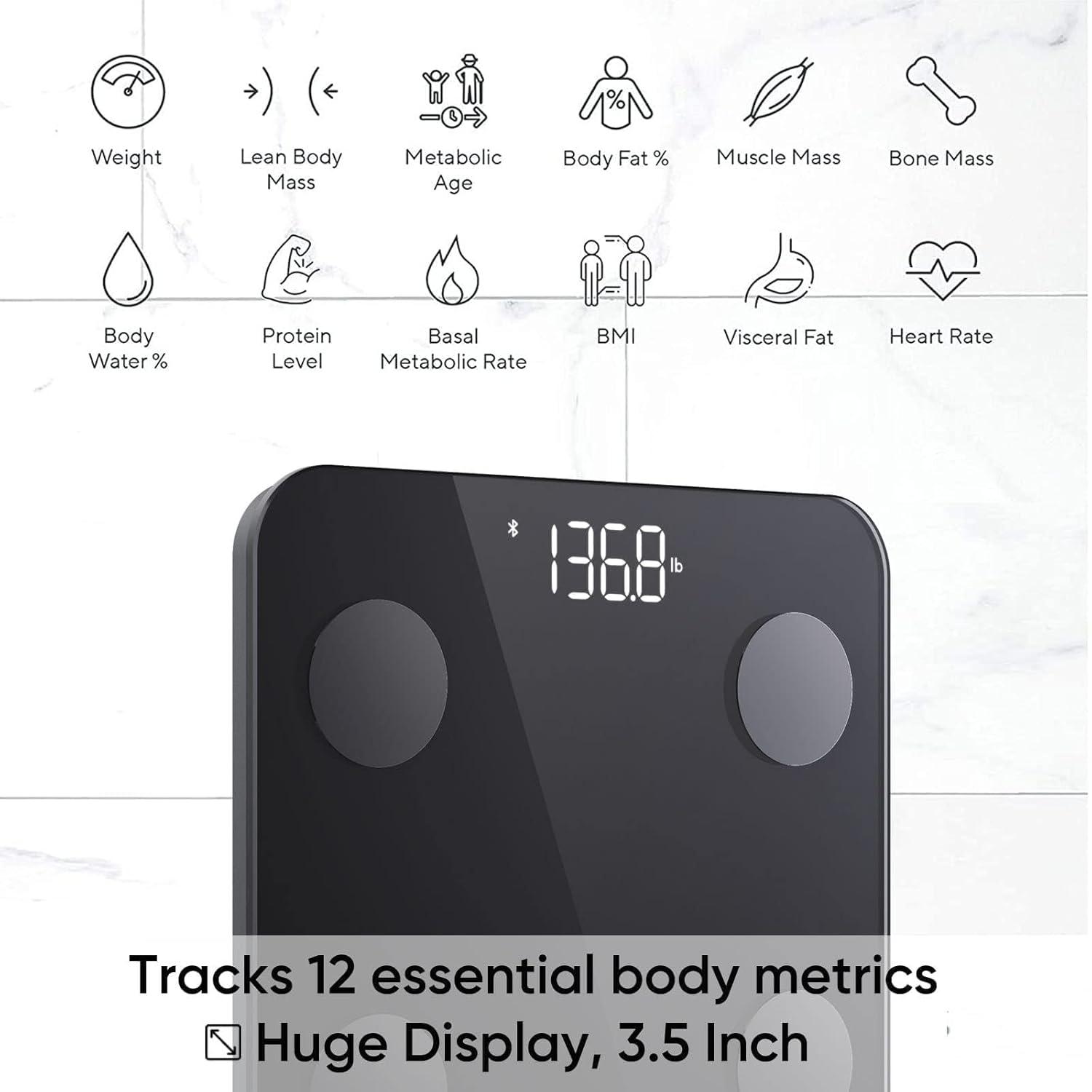 imageWyze Smart Scale X  Digital Bathroom Scale for Body Weight BMI Body Fat Muscle Mass Heart Rate Monitor  Sync with Health Apps  Body Composition Analyzer for People Baby ampamp Pet 400 lbs BlackWyze Scale S Black