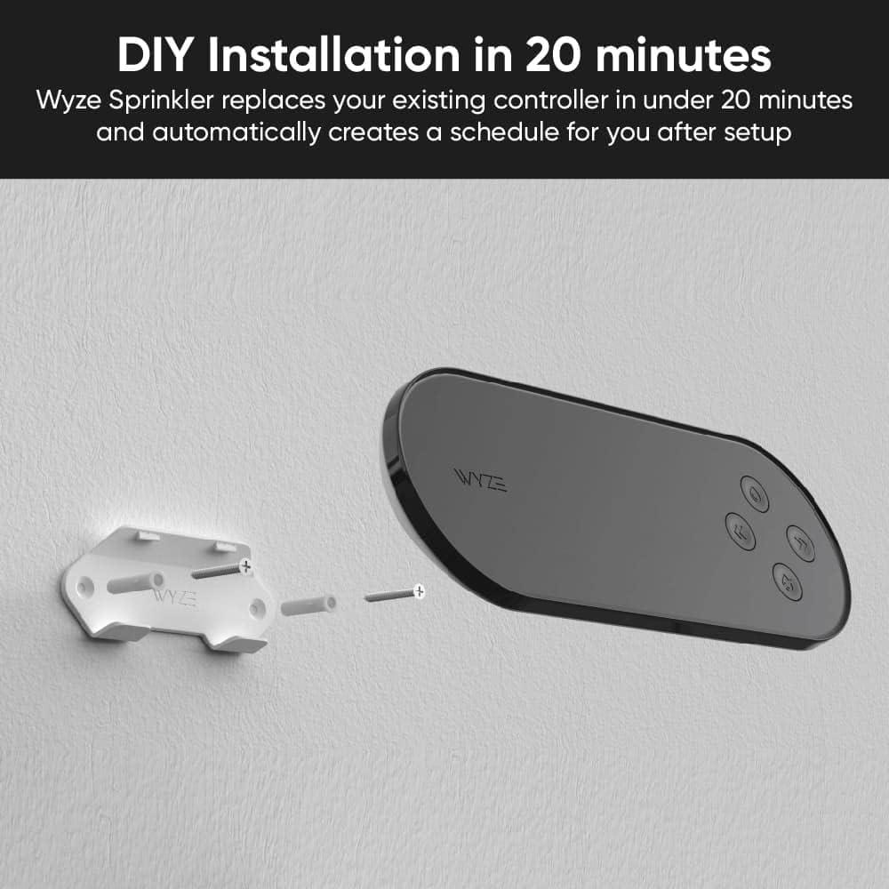 imageWyze WSPRK1 Smart Controller Smart Sprinkler Timer with EPA Watersense 8Zone WiFi 1 Year of Automatic WeatherBased Watering with Sprinkler Plus Included BlackWyze Sprinkler Controller