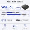 imageWyze AXE5400 TriBand WiFi 6E Mesh Router Pro Covers up to 2000 Sq Ft Replaces Legacy Routers for Whole Home Coverage Supports Wired Backhaul 1x1 Gbps ampamp 2x1 Gbps Ports  1 PackWiFi 6E