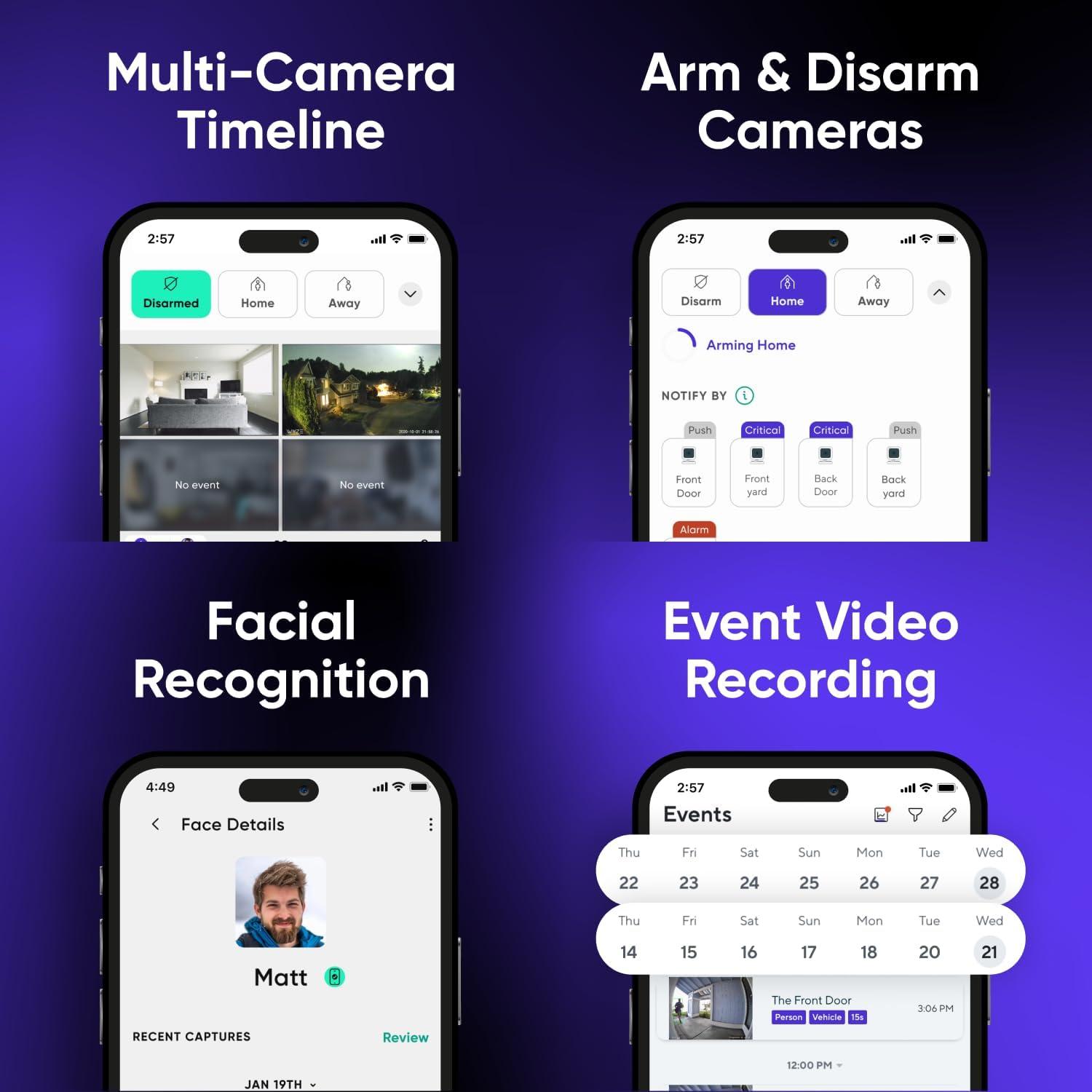 imageWyze Security Plan  Cam Unlimited  Unlimited Cameras  1 Month Subscription Full AI features  Facial Recognition for Friendly Faces  Smart Detection for Person Pet Package Vehicle and Glass Break  Security Surveillance and Monitoring  Rolling 14 Days Event Video Recording  Activation Required  Cancel Anytime1 Month  Unlimited Cameras