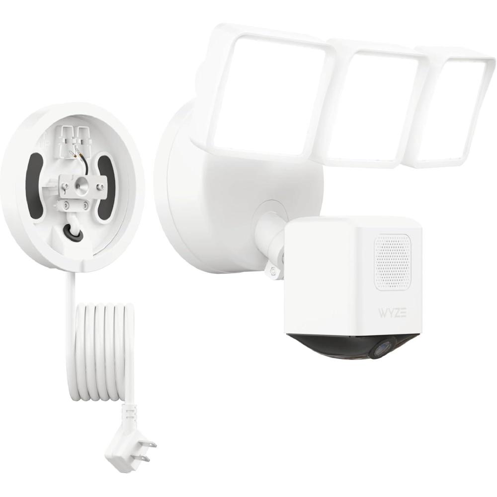 imageWYZE Floodlight Camera Pro with Plugin Mount PCMag Editors Choice 3000Lumen LEDs 25K HD Outdoor Security Camera Color Night Vision Wall Mount with 20ft Power Cable Easy Installation White