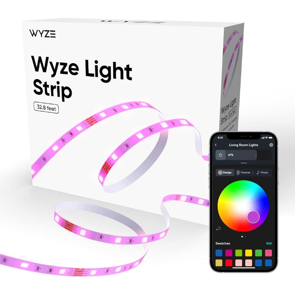imageWyze Light Strip 328ft WiFi LED Strip Lights 16 Million Colors RGB with App Control and Sync to Music for Home Kitchen TV Party Compatible with Alexa and Google Assistant 2 Rolls of 164ft328ft
