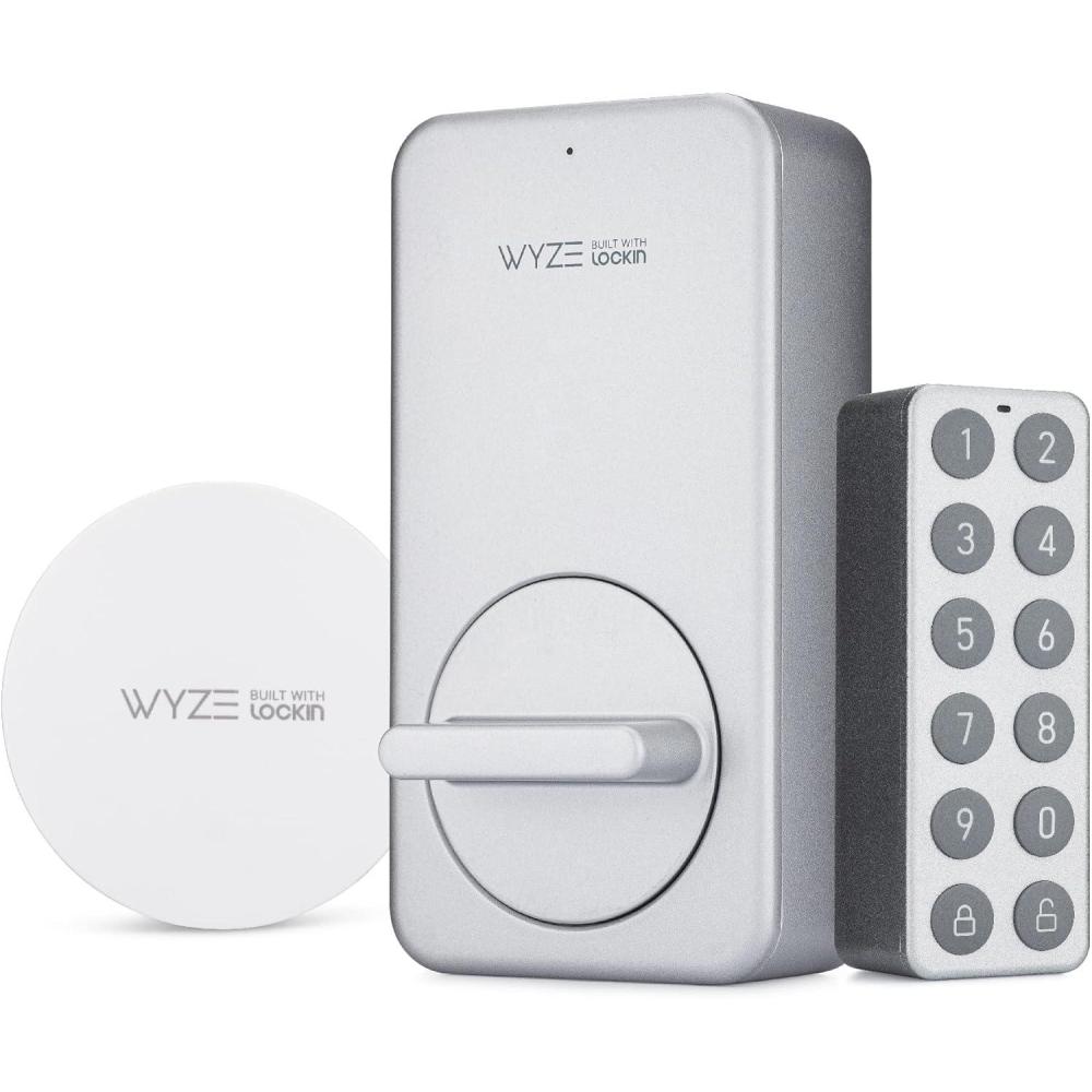 imageWyze Smart Door Lock  WiFi ampamp Bluetooth Enabled Wireless ampamp Keyless Entry Alexa Compatible Fits Most Deadbolts Includes Gateway ampamp Keypad