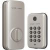 imageWyze AutoLock Bolt Fingerprint Keyless Entry Door Smart Bluetooth Deadbolt Replacement Backlit Keypad IPX5 Weatherproof inApp History and Scheduled Access BHMA UL 20Min Fire RatedSatin Nickel