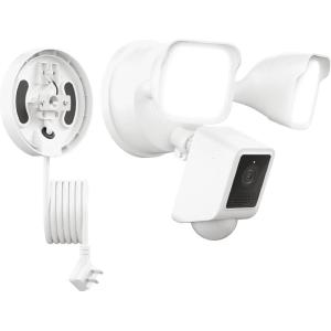 imageWYZE Floodlight Camera v2 with Plugin Mount 2K HD Outdoor Security Camera Color Night Vision Motion Activated Electrical Box with 20ft WeatherResistant Power Cable Easy Installation White