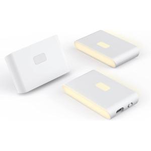 imageWYZE Rechargeable Night Lights with Dusk to Dawn ampamp Motion Sensors Warm ampamp Soft White Stair Lights for Bathroom Hallway Linkable Magnetic Mount 3 Pack3 Pack