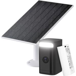 imageWYZE Wireless OutdoorIndoor Battery Security Camera 25K HDR Color Night Vision Motion Detection SpotlightampampSiren 2Way Audio AlexaampampGoogle Assistant Compatible Solar Panel for Solar ChargingBlack