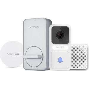 imageWyze Lock ampamp Video Doorbell wChime Bundle WiFi ampamp Bluetooth Enabled Smart Lock wCompanion Wired IP65 Video Doorbell 34 HeadtoToe 1080p HD Wireless ampamp Keyless Unlock 2Way Audio Night VisionLock  Doorbell