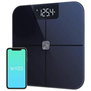 imageWyze Smart Scale Scale for Body Weight Digital Bathroom Scale for Body Fat BMI and Heart Rate Body Composition Analyzer with App Batteries Included Bluetooth 400 lb BlackWyze Scale Black