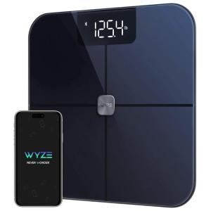 imageWyze Smart Scale Scale for Body Weight Digital Bathroom Scale for Body Fat BMI and Heart Rate Body Composition Analyzer with App Batteries Included Bluetooth 400 lb BlackWyze Scale Black NEW