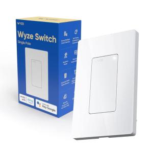 imageWyze Switch 24 GHz WiFi Smart Light Switch SinglePole Needs Neutral Wire Compatible with Alexa Google Assistant and IFTTT No Hub Required 3Pack White1Pack