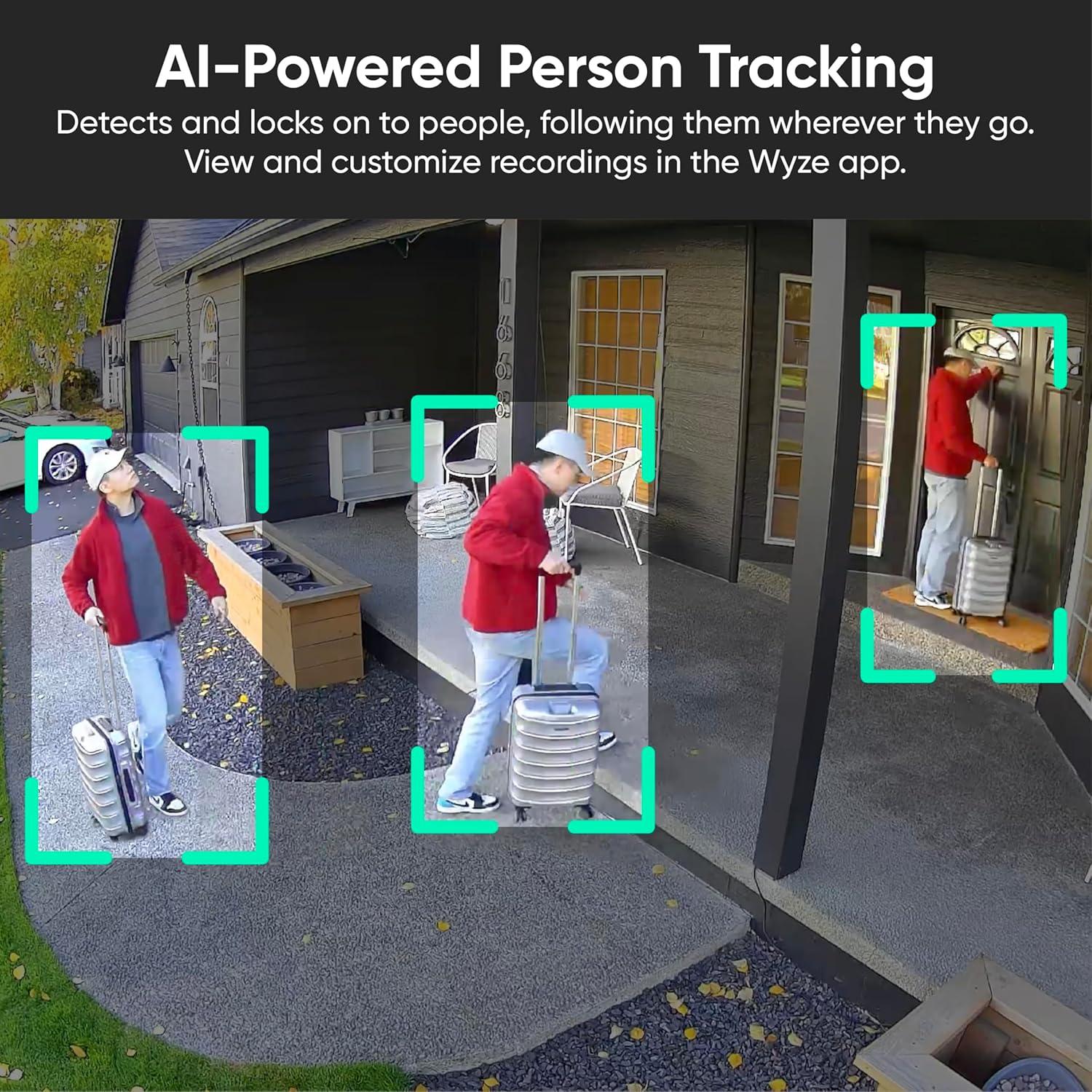 imageWYZE Solar Cam Pan Security Cameras Wireless Outdoor 2K HD 360 PanTilt Battery Powered 24GHz WiFi Cameras for Home Security AI Motion Detection Color Night Vision 2Way Audio No Blind Spots