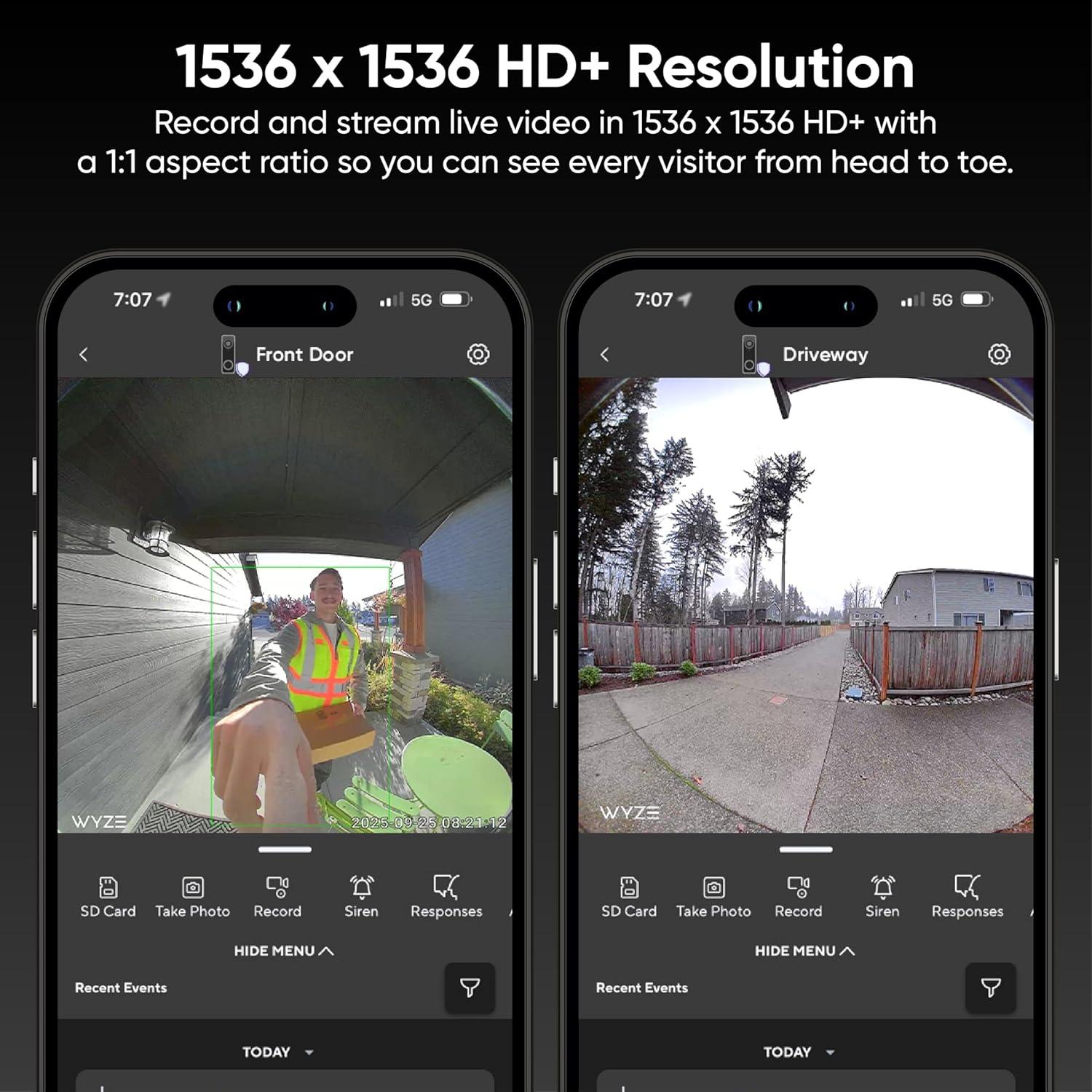 imageWyze Battery Video Doorbell Wireless Camera 1536x1536 HD with Color Night Vision 2Way Audio 11 HeadtoToe View PersonVehiclePackage Monitor WireFreeWired Option 1 Minute Easy Setup